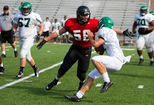 Senior and Tennessee commitment Dylan Jackson gets the sack on the East Hamilton quarterback.