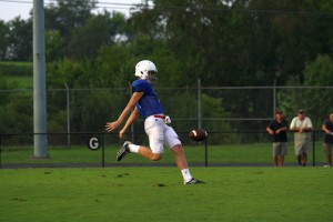 Punter/place-kicker Kyle Broome had an impressive outing on Tuesday. Photo by Brad Gardner