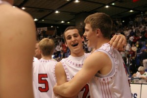 Click and Tyler Maples, right, celebrate the '07 title.