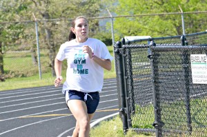 Roddy works on her time in the 800 meters.