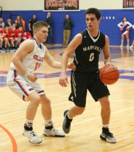 Rebel guard Easton Upchurch looks for space against William Blount on Friday.